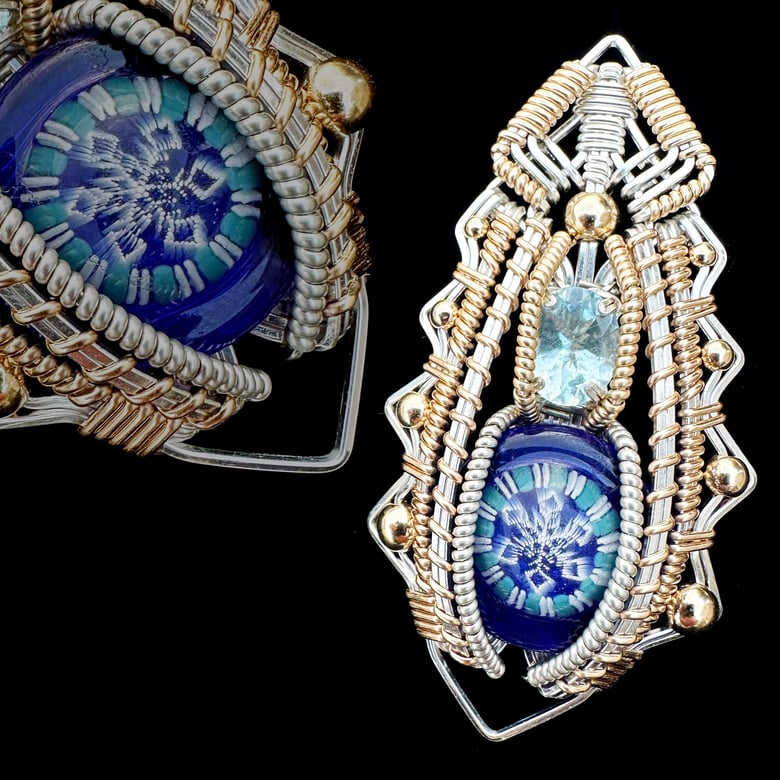 Image of Steve H Glass Collab Pendant (Large + Aquamarine)