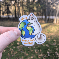 Image 3 of It's A Doggy Dog World Sticker