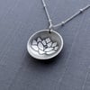 Sterling Silver Lotus Blossom Necklace, light finish