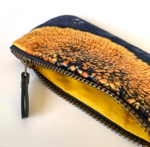 Image of Yellow lichen, velvet zipper purse