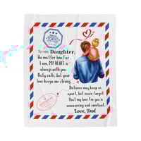 Image 2 of Velveteen Plush Blanket |To My Daughter Blanket | Gift For Daughter | Dad to Daughter Blanket