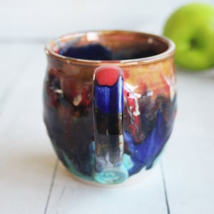 Image of Handmade Colorful Pottery Mug, 13 Ounce Handcrafted Tea or Coffee Cup, Made in USA