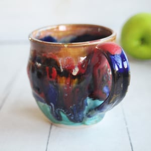 Image of Handmade Colorful Pottery Mug, 13 Ounce Handcrafted Tea or Coffee Cup, Made in USA