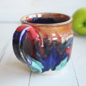 Image of Handmade Colorful Pottery Mug, 13 Ounce Handcrafted Tea or Coffee Cup, Made in USA