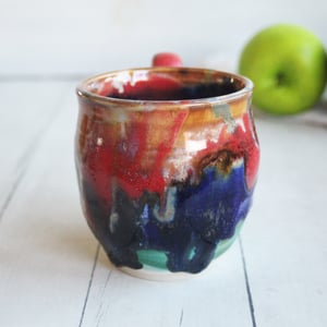 Image of Handmade Colorful Pottery Mug, 13 Ounce Handcrafted Tea or Coffee Cup, Made in USA