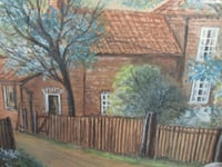 Image 8 of Vintage 1940s Watercolour Painting, East Yorkshire? Country House and Stable by Billy Wilson, Framed