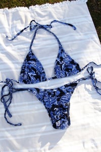 Image 2 of ♲ Blue Paisley Bikini Set - XL