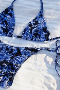 Image 3 of ♲ Blue Paisley Bikini Set - XL