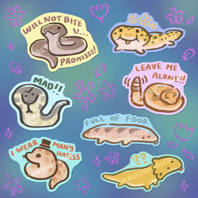 Image of Silly Snake and Lizard Stickers