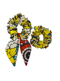 Image 1 of Yellow Ankara Hair Scrunchie Set