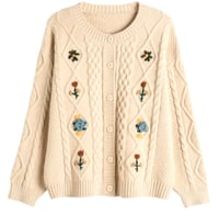 Image 1 of Vintage Embroidered Sweater creme 