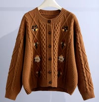 Vintage Embroidered Sweater coffee