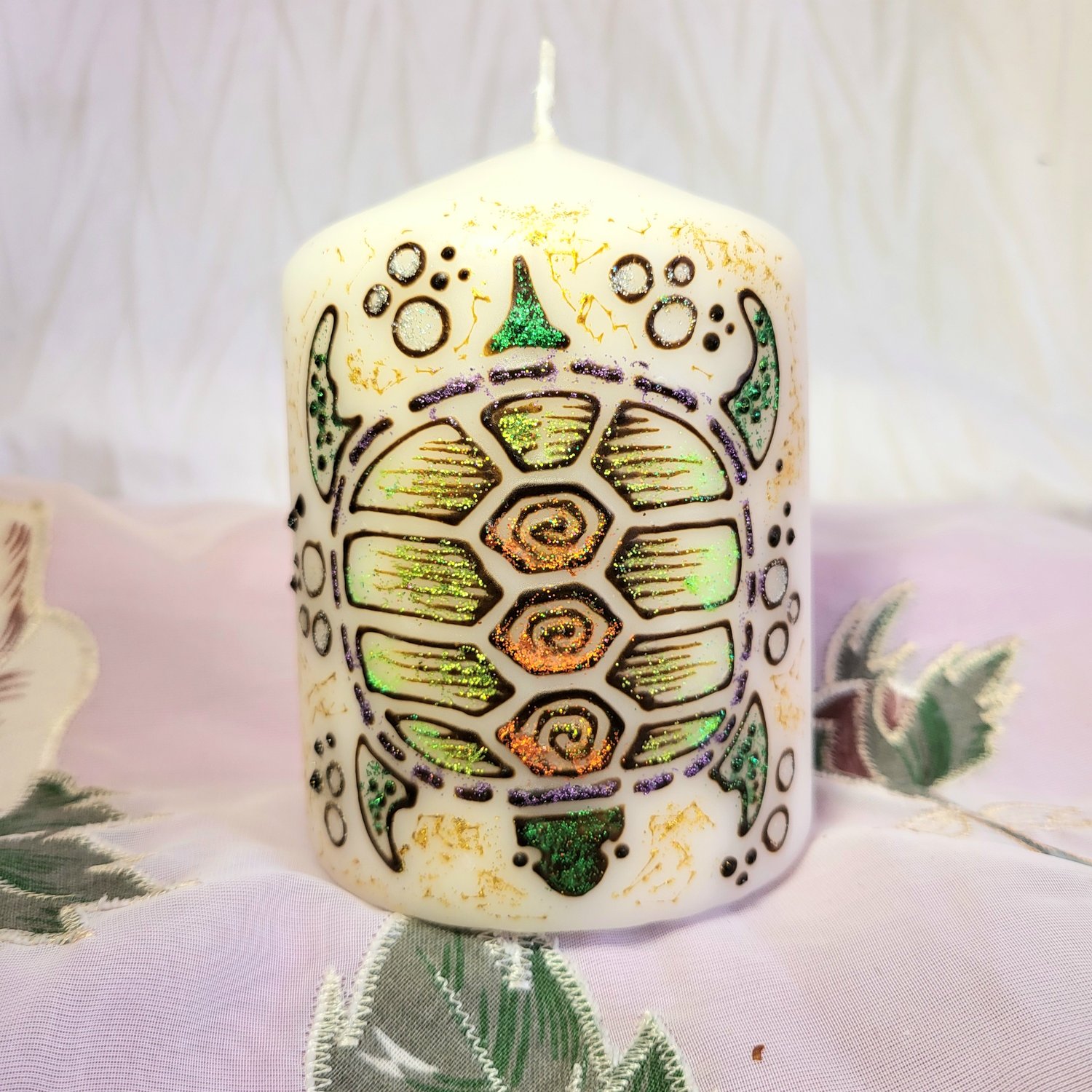 Image of 3x 4 Turtle Henna Pillar Candle