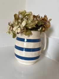 Image 2 of White and Blue Striped Staffordshire Ironstone Jug 
