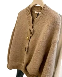 Image 1 of Oversized knit Cardigan worm beige