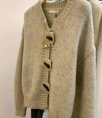 Image 1 of Oversized knit Cardigan grey