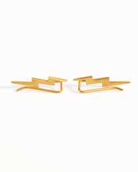 Image 6 of  Jagged Lightning Bolt Ear Climbers - 925 Silver, Gold, Rose Gold