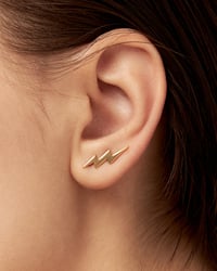 Image 7 of  Jagged Lightning Bolt Ear Climbers - 925 Silver, Gold, Rose Gold