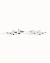 Image 2 of  Jagged Lightning Bolt Ear Climbers - 925 Silver, Gold, Rose Gold