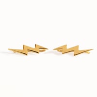 Image 8 of  Jagged Lightning Bolt Ear Climbers - 925 Silver, Gold, Rose Gold