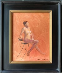 Image 2 of "Seated Nude on Black Chair" Original Fine Art Oil Painting by Sarah Griffin Thibodeaux