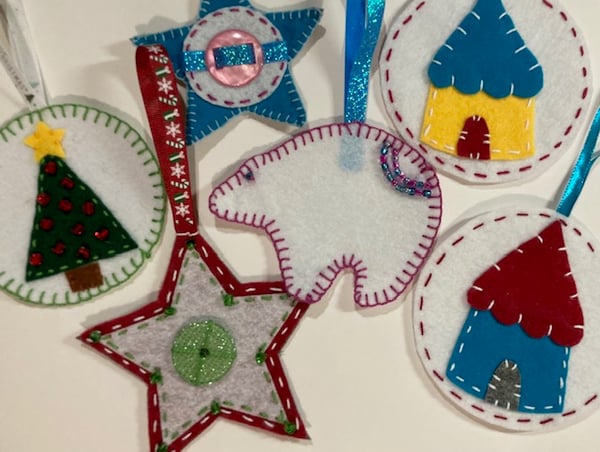 Image of Felt Ornaments ready made 