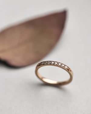 Image of 18ct Yellow gold Champagne diamond semi eternity ring