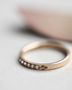 Image of 18ct Yellow gold Champagne diamond semi eternity ring