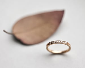 Image of 18ct Yellow gold Champagne diamond semi eternity ring