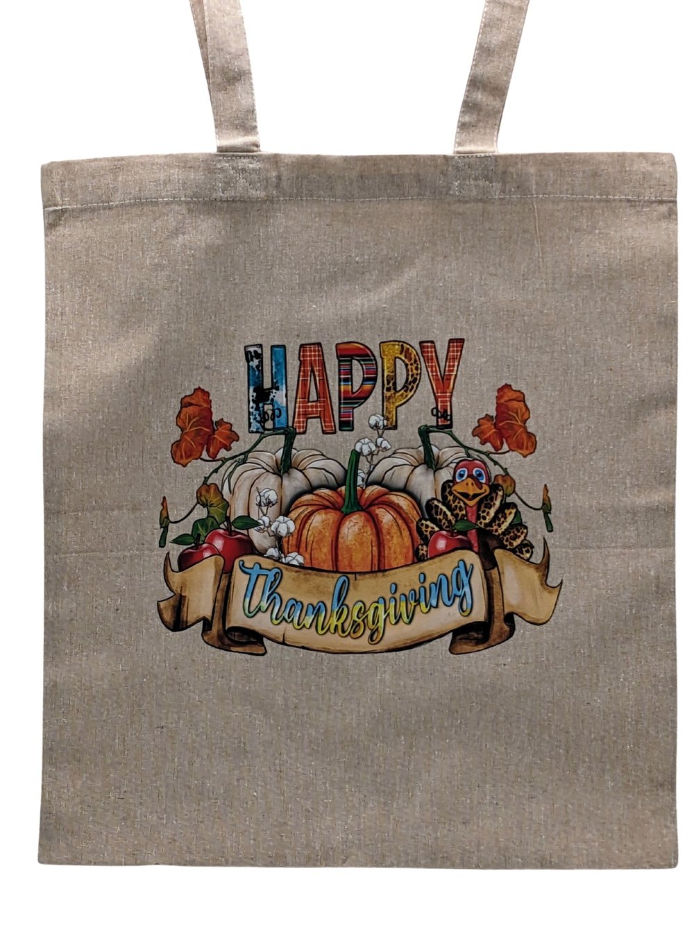 Image of Happy Thanksgiving Eco-Friendly Tote (dual-sided cute images)