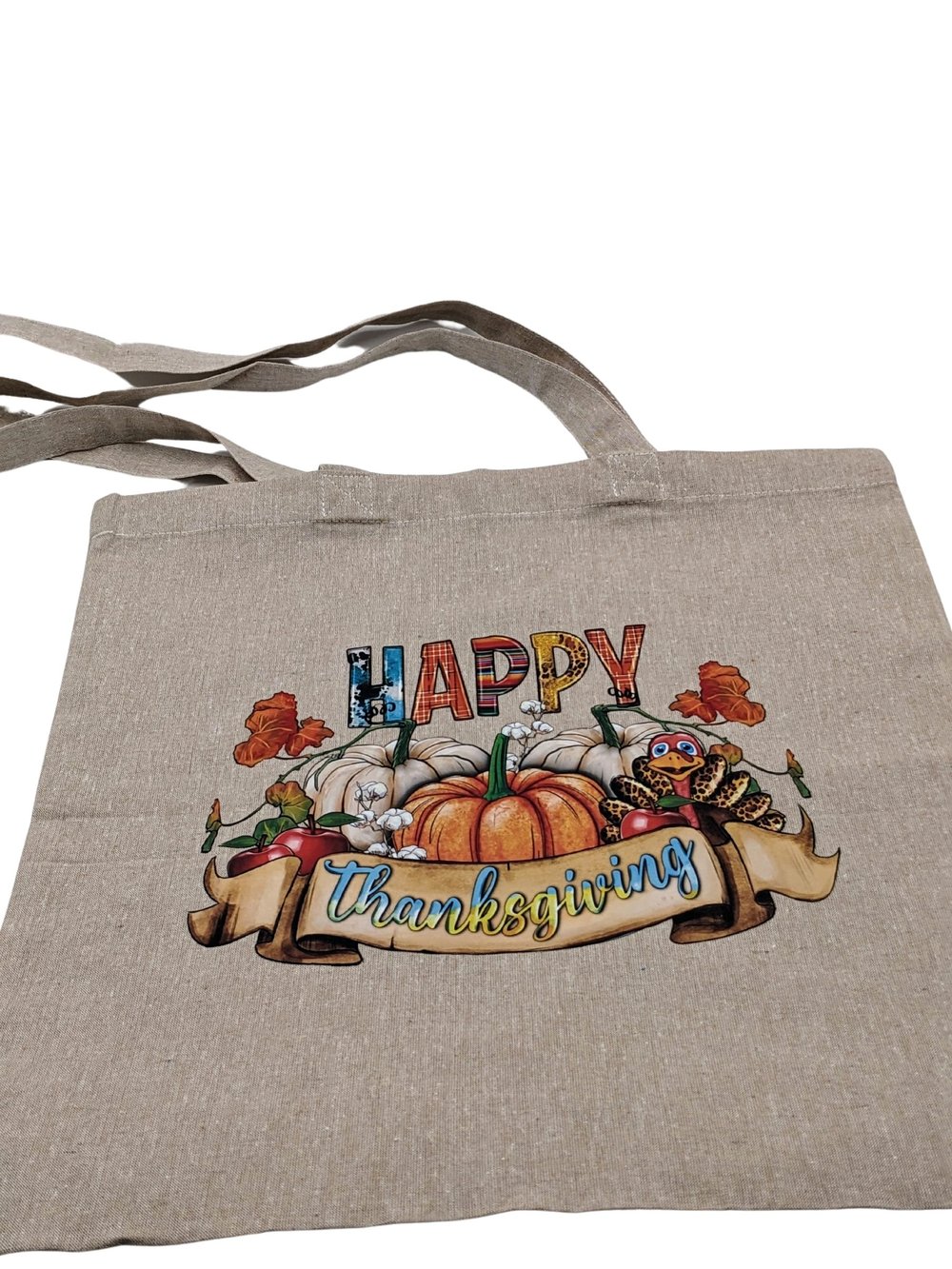 Image of Happy Thanksgiving Eco-Friendly Tote (dual-sided cute images)