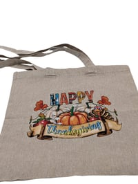 Image 5 of Happy Thanksgiving Eco-Friendly Tote (dual-sided cute images)