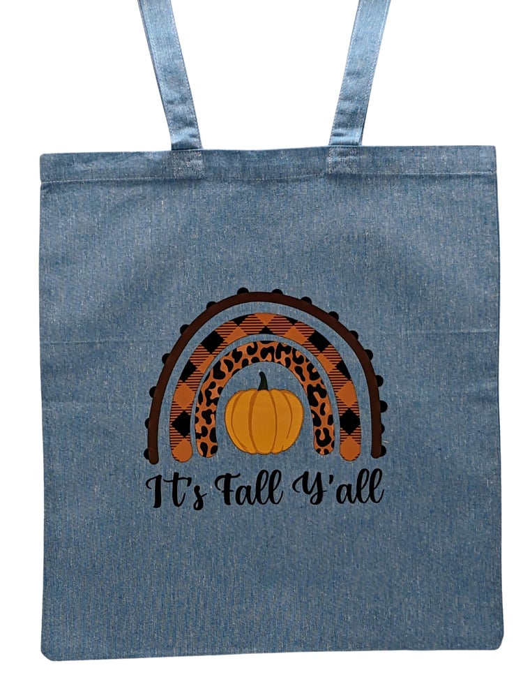 Image of It's Fall Y'all Eco-Friendly Tote (dual-sided cute images)
