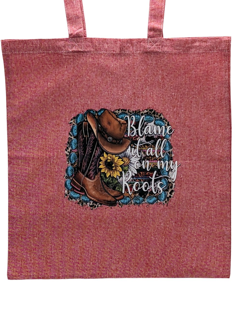 Image of Cow Girl- Blame It All On My Roots Eco-Friendly Tote (dual-sided cute images)