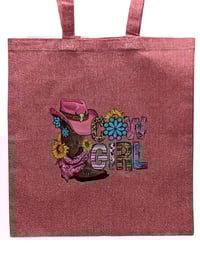 Image 1 of Cow Girl- Blame It All On My Roots Eco-Friendly Tote (dual-sided cute images)