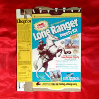 Image 1 of Lone Ranger - General Mills Cheerios mask (1980) - complete cereal box with fan club deputy kit