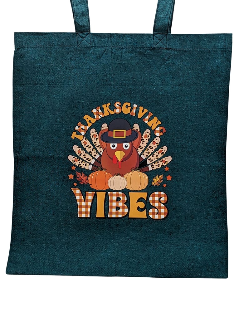 Image of Thanksgiving Vibes Eco-Friendly Tote (dual-sided cute images)