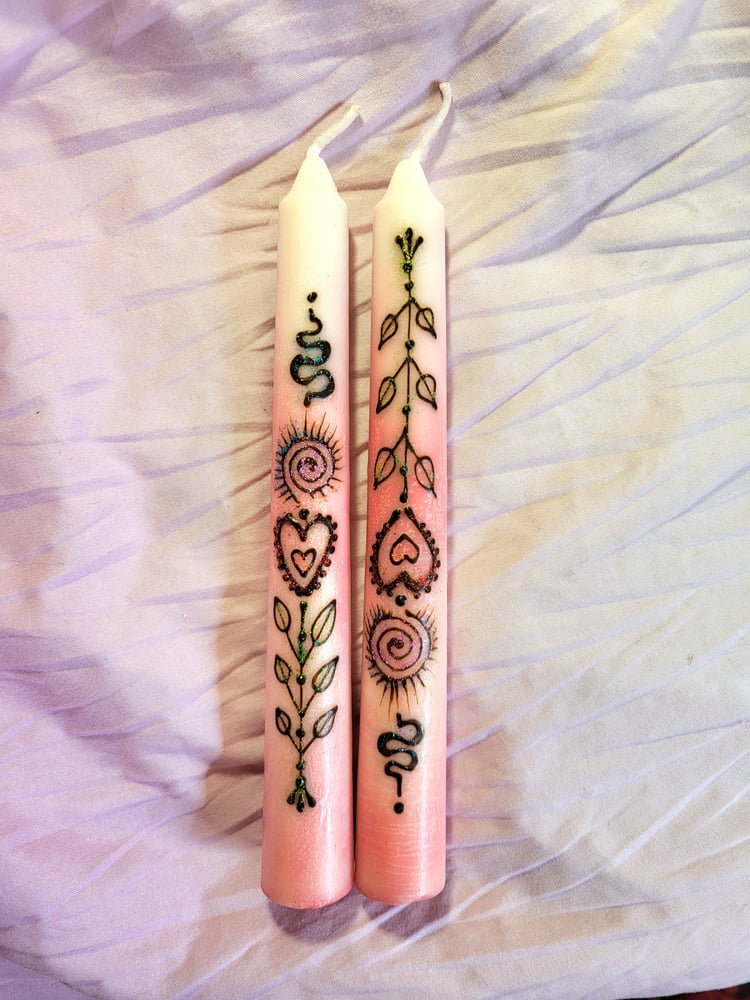 Image of Sacred Heart Henna Taper Candles