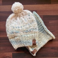 Image 1 of Bulky Alpaca Beanie and Neck Warmer