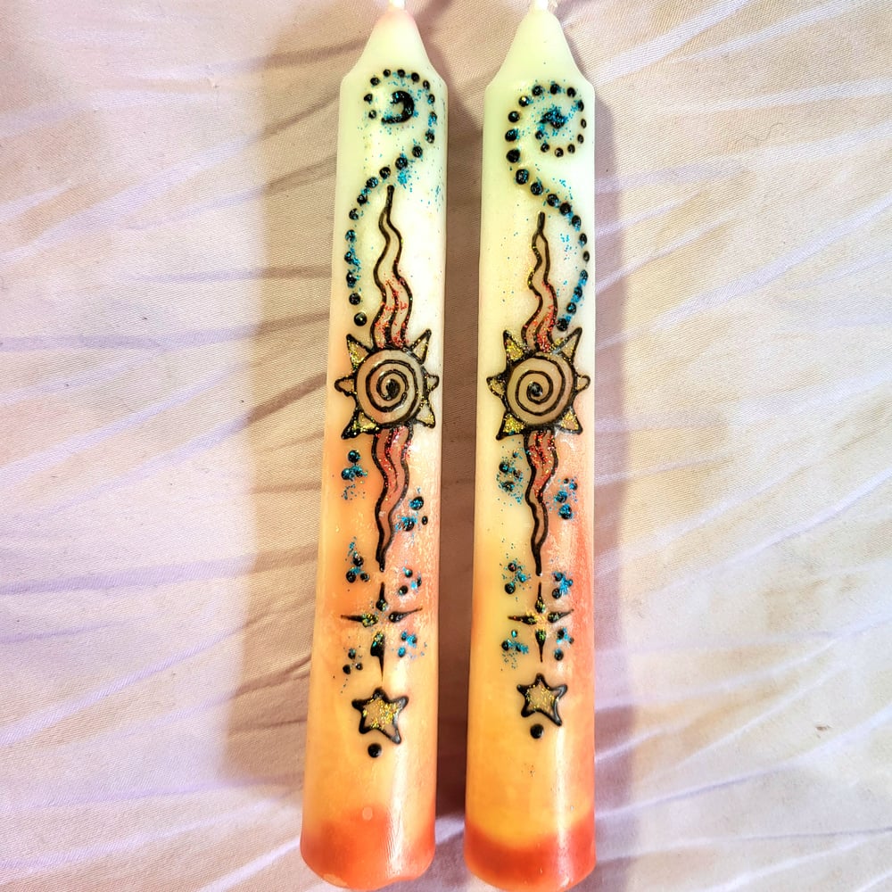 Image of The Sun Henna Taper Candles