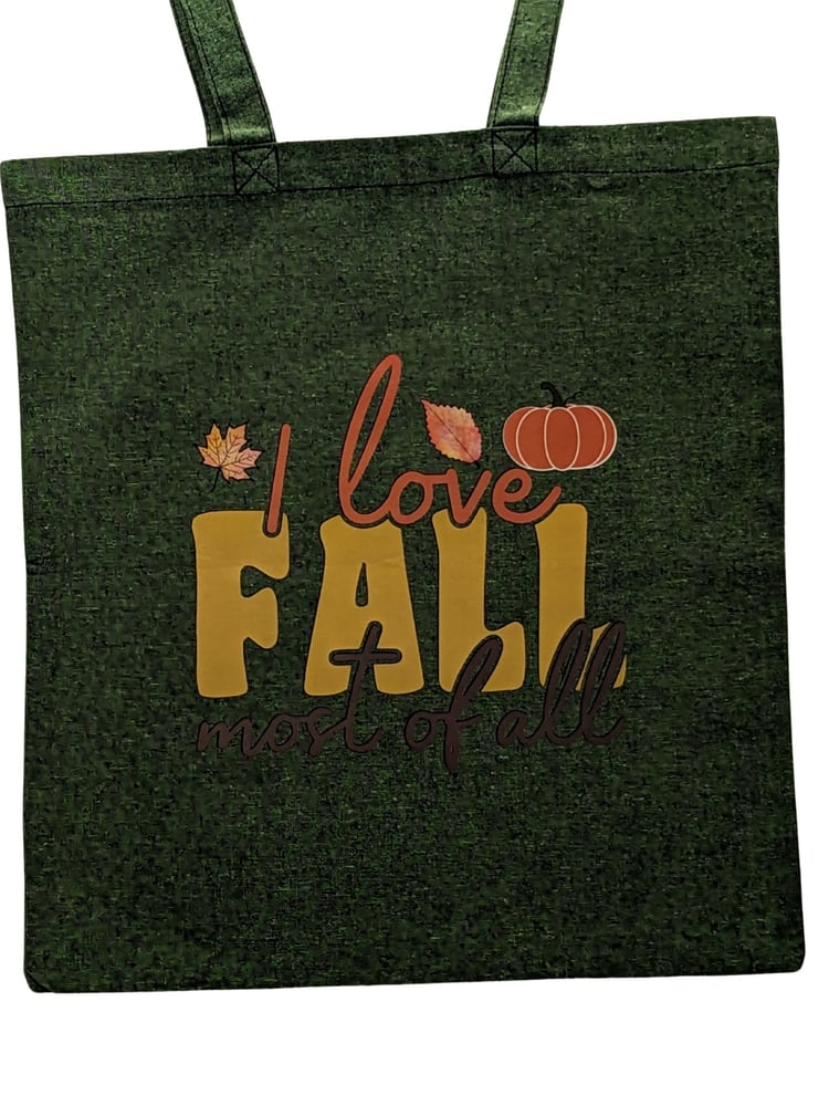 Image of I Love Fall Most of All Eco-Friendly Tote (dual-sided cute images)