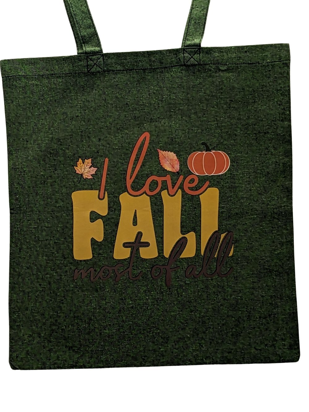 Image of I Love Fall Most of All Eco-Friendly Tote (dual-sided cute images)