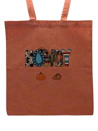 Image 2 of Howdy, It's Fall Y'all Eco-Friendly Tote (dual-sided cute images)