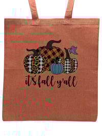 Image 1 of Howdy, It's Fall Y'all Eco-Friendly Tote (dual-sided cute images)