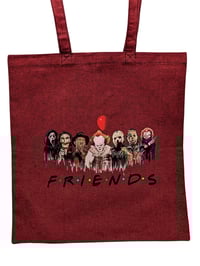 Image 1 of Scary "FRIENDS" Halloween themed Eco-Friendly Tote (printed on one side)