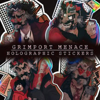 Image 1 of Grimport Menace ✦ Holographic Vinyl Stickers ✦ 11x9 cm