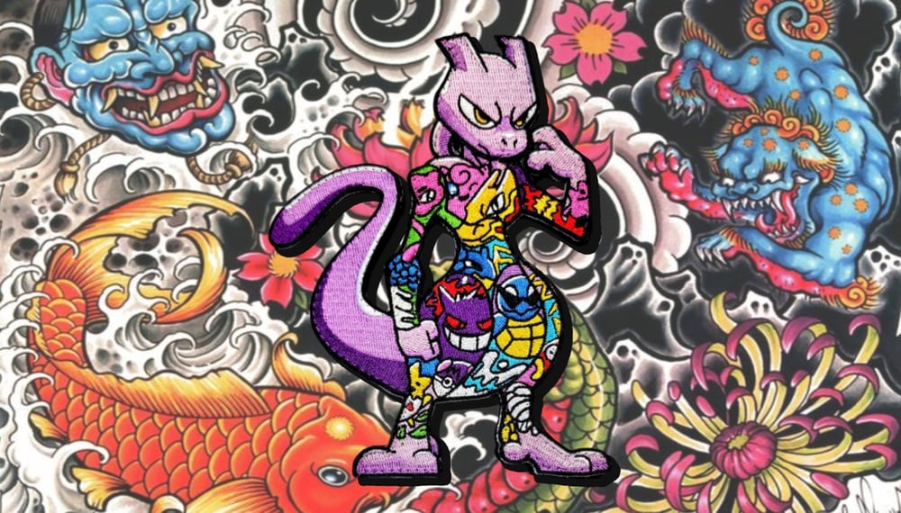 Image of YAKUZAMON MEWTWO THREADED PATCH