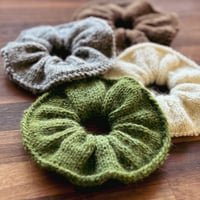 Image 1 of Hand Knitted Alpaca and Merino Hair Scrunchie