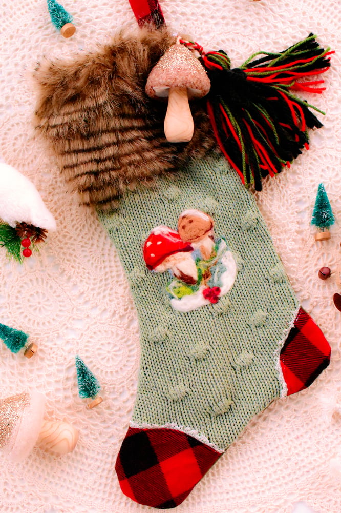 Image of Snowy Mushroom Stocking no. 007