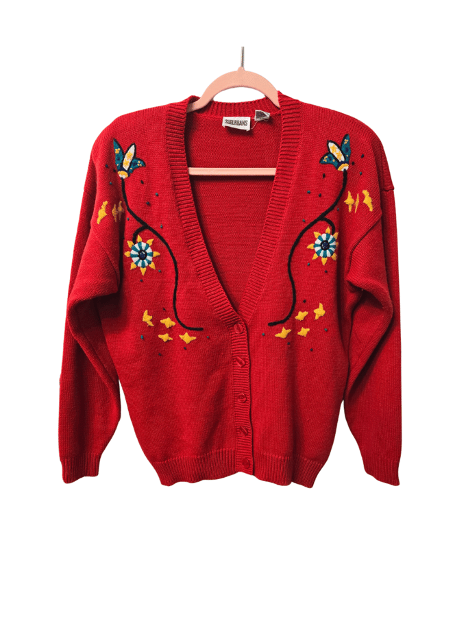 Image of Vintage Suburbans Red Sweater Cardigan